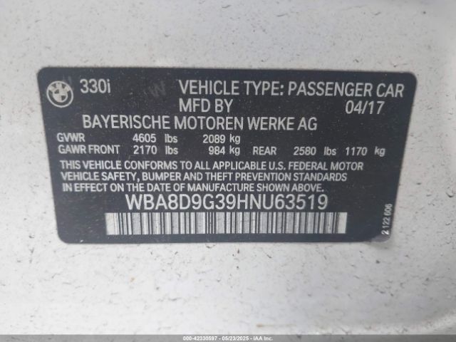 WBA8D9G39HNU63519 8