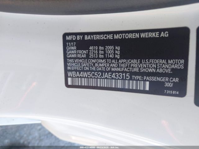 WBA4W5C52JAE43315 9
