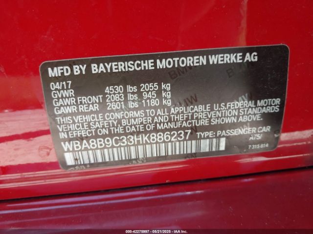 WBA8B9C33HK886237 8