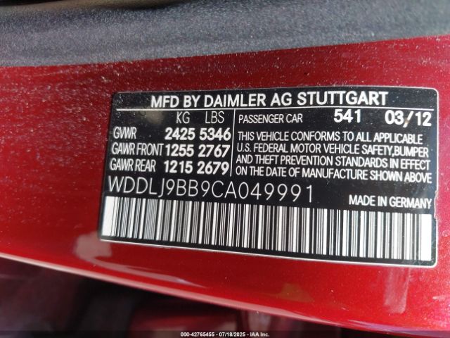 WDDLJ9BB9CA049991+9