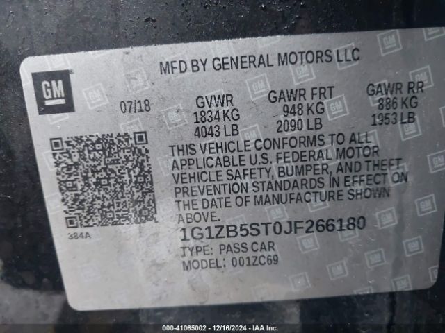 1G1ZB5ST0JF266180 9